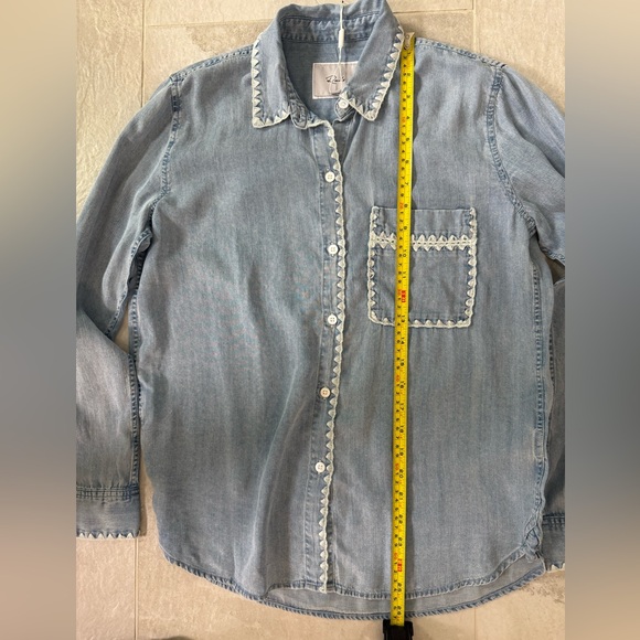 Rails Saya Button Up Tencel Shirt With Embroidered Details XS NWT - Picture 12 of 14